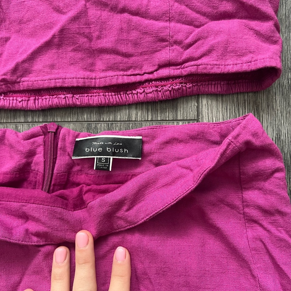 Blue Blush Fuchsia Crop Top